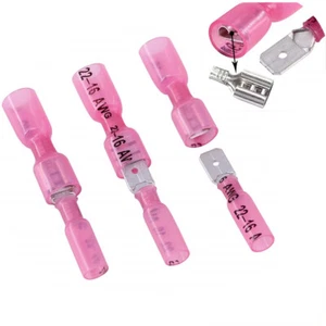 200PCS 22-18 AWG Heat Shrink Spade Crimp Terminals Male&Female Wire Connectors - Picture 1 of 7