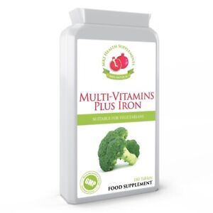 MKI Multi-Vitamins Plus Iron Supplement, General Health Support (180 Tablets)