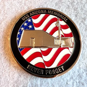 USS Arizona Memorial Challenge Coin Hawaii Never Forget Watts Constructors - Bild 1 von 8
