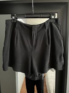 NWOT Joie Black 100% Silk Shorts 