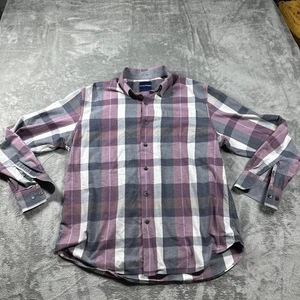 Tommy Bahama Men’s XL Purple Plaid Long Sleeve Button Down Shirt Cotton Blend - Picture 1 of 9