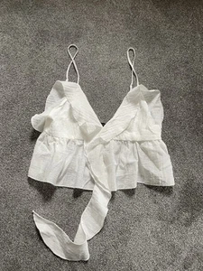 Zara Women’s White Summer Top With Shoulder Straps Size EUR - Picture 1 of 11