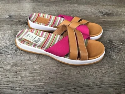 Sandalias Cole Haan Slides Zapatos Plataforma Cuero/Lona Talla 9 B Rosa Tostado D12772 Foto 1 de 4