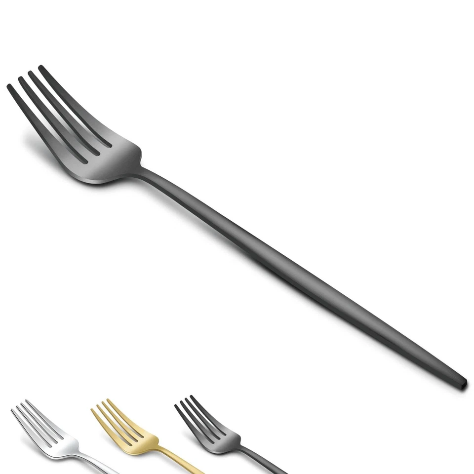 36-Pcs Matte Black Dinner Forks, 8.4 Inch Forks Silverware, Stainless Steel F... - Image 1 of 4