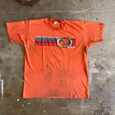 70s VINTAGE LIGHTNING BOLT HAWAII THRASHED T-SHIRT MEN SZ L HAWAIIAN SURFER SURF - Image 1 of 4