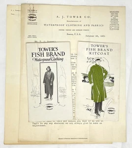 Tower's Fish Brand Coats Clothing 2 Brochures + Letter 1931 - Picture 1 of 6