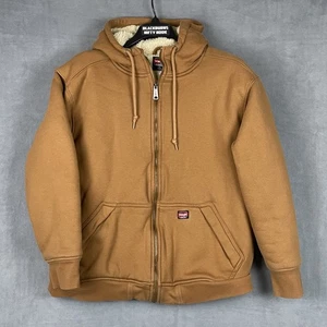 Wrangler Workwear HERREN durchgehender Reißverschluss Sherpa gefüttert Kapuze Mantel braune Jacke GRÖSSE Large - Bild 1 von 6