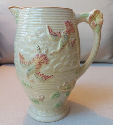 Vintage Price Brothers Large Jug Birds & Flowers 23cm - Image 1 of 4