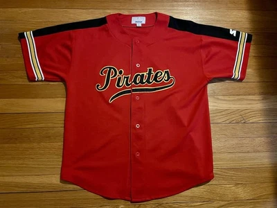 Vintage 90s Starter Pittsburgh Pirates Red Alternate Jersey 1990s Men’s Lrg MLB - Image 1 of 4