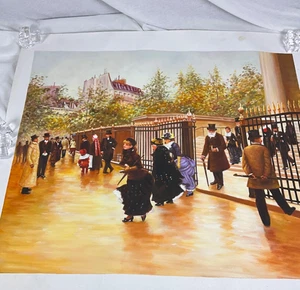 PINTURA AL ÓLEO SORTANT DE LA MADELEINE, PARIS “LEAVING LA MADELEINE PARIS” - Imagen 1 de 10