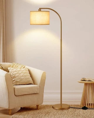 DEWENWILS Modern Arched Floor Lamps with Adjustable Beige Line Lampshade, Room - Image 1 of 4