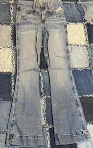 SMITH • ROGUE Western Stuff Women’s No 77 Pants 27x32 Blue Flare Denim Jeans - Picture 1 of 13