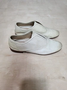 Damenschuhe Größe: 7,5 M Frye Jillian Slipper Oxford elfenbeinfarbene flache Leder-Slipper  - Bild 1 von 18