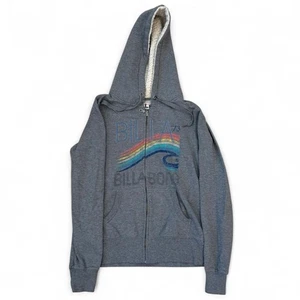 Vintage Billabong Full Zip Grey Hoodie Women’s Medium Surf Skater Sweatshirt Y2K - Picture 1 of 5