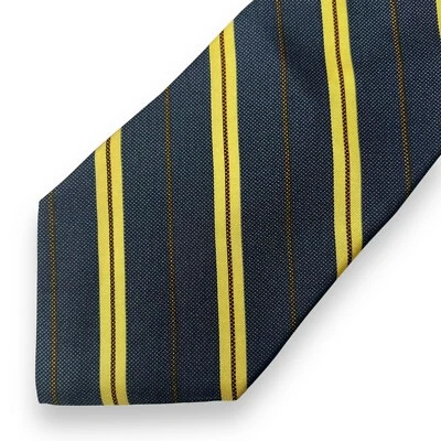 Corbata de seda amarilla negra a rayas diagonales Stafford para hombre Foto 1 de 2