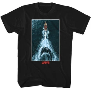 Jaws Shark Chasing Boat Men's T Shirt - Picture 1 of 4