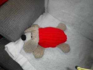 HAND KNIT ACRYLIC 8" PET SWEATER - RED - NEW - Picture 1 of 4