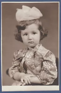 Beautiful little girl with bow, pigtails, Soviet Vintage Photo USSR - Picture 1 of 2