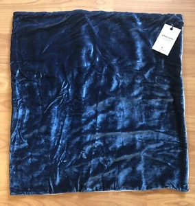 NEW West Elm Lush Velvet Throw Pillow Cover Regal Blue 20" x 20” Square - Picture 1 of 6