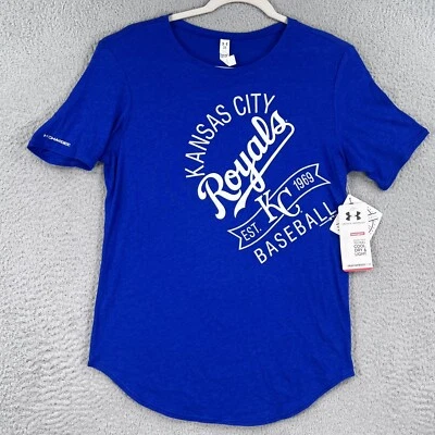 NEW! Kansas City Royals Shirt WOMENS Small Under Armour Semi-Fitted HeatGear Tee - Image 1 of 4