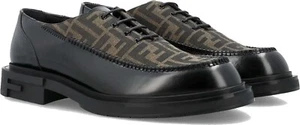 Fendi FF Jacquard Lace-Up Shoes Monogram Oxford Loafers Sz 11 Black-Brown - Picture 1 of 9
