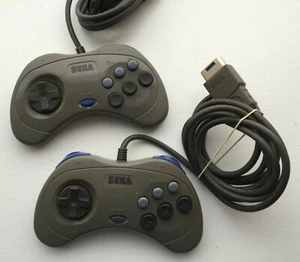 Lot of 2 Sega Saturn Official Authentic Original Controllers Gray - US SELLER - Picture 1 of 2