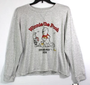 DISNEY Winnie the Pooh LS Pajama Top Size Medium Lt. Heather Gray Retail $44.50 - Picture 1 of 3
