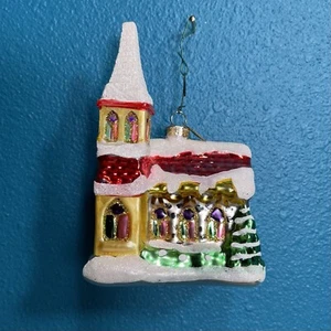 Radio Sparkle Brite Chiesa innevata Decorazione Albero di Natale 4" - Foto 1 di 5