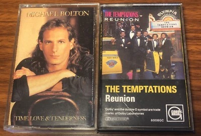The Temptations Reunion & Michael Bolton Time Love & Tenderness Cassette Tapes  - Image 1 of 4