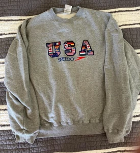 speedo 1996 mens vintage USA gray pull over sweater size XL - Picture 1 of 5