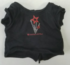 T-shirt poupée American Girl Place taille noir avec clous étoiles rouges rare