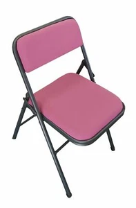 Meta Pink Chair Fabric Padded Seat Back Rest Steel Frame Home Office Classroom - Picture 1 of 4