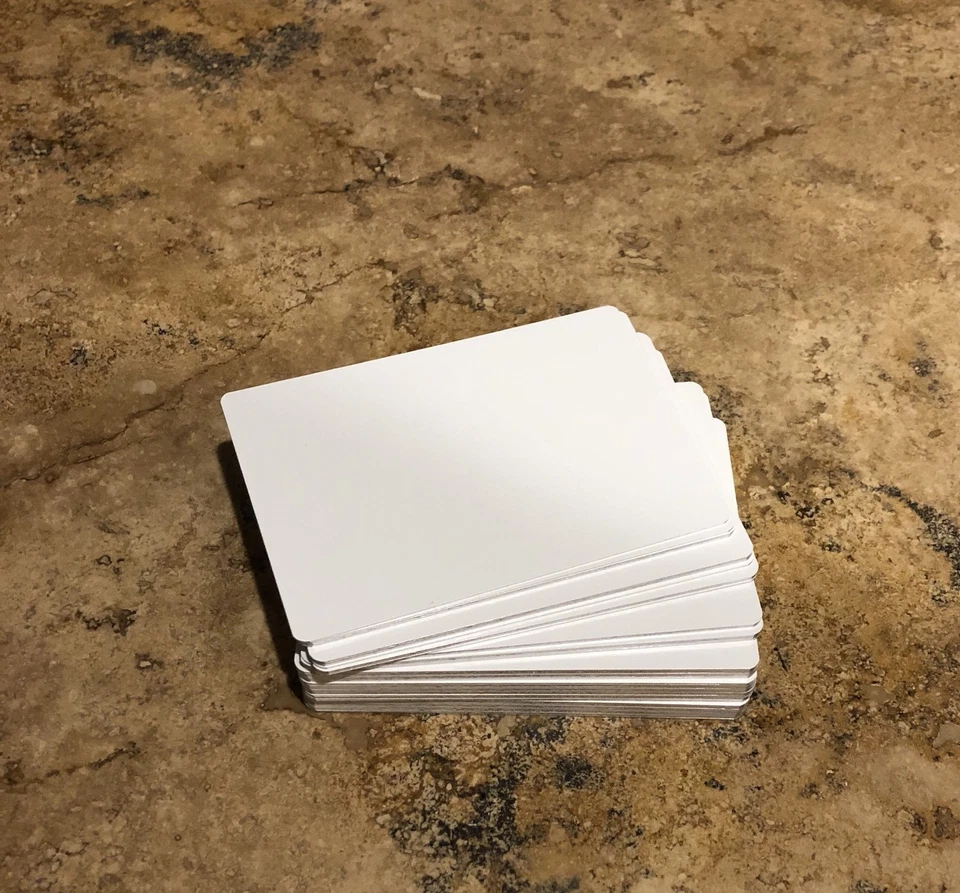 50ea Gloss White Aluminum Dye Sublimation playing cards 2.5"x3.5" - Image 1 of 1