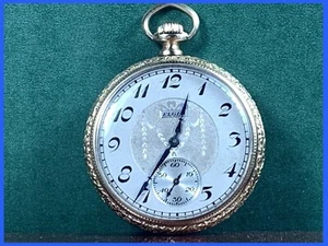 ❤️🔥FINE 1922 ELGIN 14K YELLOW GOLDf POCKET WATCH Keeps Time FANCY CASE & DIAL - Picture 1 of 12