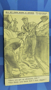 WW2 R Tuck GRIMES Comic Postcard 1939 1945 Navvy Rationing Allotment