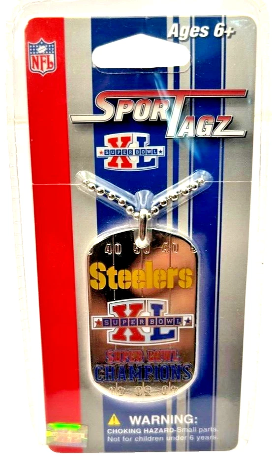 PITTSBURGH STEELERS SUPER BOWL XL CHAMPIONS 2006 LLAVERO CON ETIQUETA DE PERRO SELLADO Foto 1 de 3