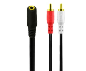 3.5mm Female to Stereo RCA Male Bi-Directional AUX Auxiliary Headphone Cable  - Picture 1 of 4