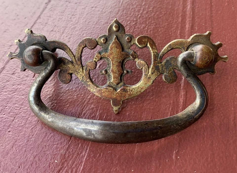 Antique Hardware Brass Ornate Victorian Brass drawer pull handle 3”centers Cover