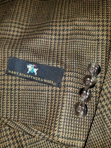 Nwt 46L Hart Schaffner Marx Hsm Brown Black Plaid Tweed Blazer Sport Coat Jacket - Picture 1 of 7