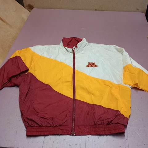 VTG Minnesota Gophers Jacket Men 2XL Maroon Gold White Windbreaker Full Zip Cover