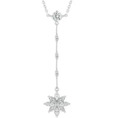 Colar lustre estrela marquesa flor CZ Lariat - Imagem 1 de 3