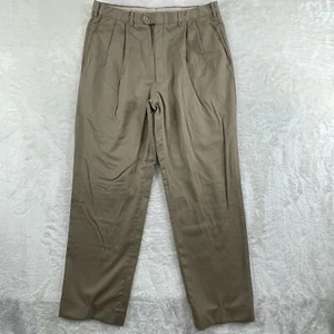 JB Britches Pants Mens 35x31 Beige Wool Pleated Dress Made In Italy - Picture 1 of 12