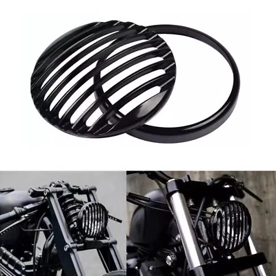 Cubierta de parrilla de luz delantera para motocicleta Triumph Bonneville Bobber negra 2017-24 Foto 1 de 4