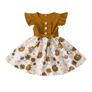 Toddler Kids Baby Girls Clothes Summer Girls Dress - Picture 1 of 6