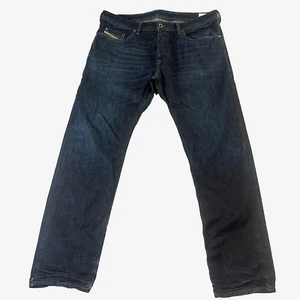 Jeans Diesel Buster Para Hombres 38 32 Ajustados Cónicos Azul Lavado Oscuro Bigotes 0823K - Imagen 1 de 13