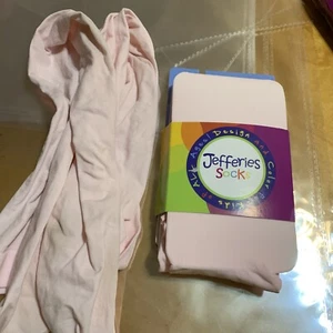 2 Prs Girls Pink Tights Jefferies Size 4-6 Years E - Picture 1 of 4