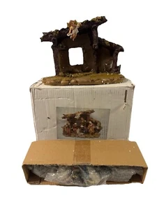 Kurt Adler 7” Resin Nativity 11 Piece Set w/ Stable Christmas Jesus Wisemen NEW - Picture 1 of 6