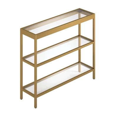 36" Wide Rectangular Console Table in Brass, Entryway Table, Accent Table for... - Image 1 of 4