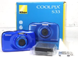 Cámara digital Nikon Coolpix S33 13,2 MP impermeable azul NUEVA en caja E9 - Imagen 1 de 21