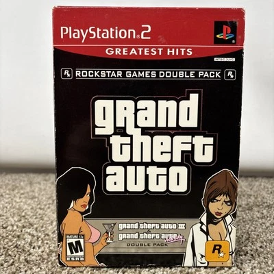 Grand Theft Auto Double Pack & San Andreas (Sony PlayStation 2, 2003) CIB TESTED - Image 1 of 4